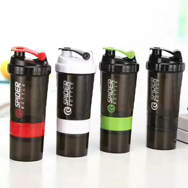 500ML Shaker Cups Portable Protein Powder Shaker Water Bottles Outdoor Sports Milkshake Kettle Gym Fitness Mixing Shake Cup