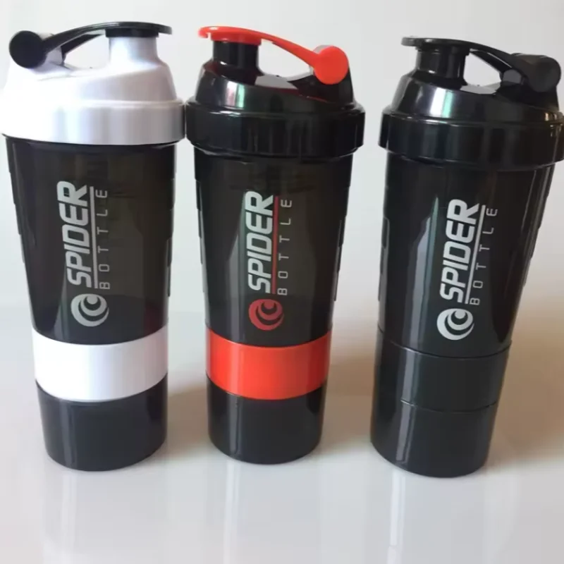 500ML Shaker Cups Portable Protein Powder Shaker Water Bottles Outdoor Sports Milkshake Kettle Gym Fitness Mixing Shake Cup