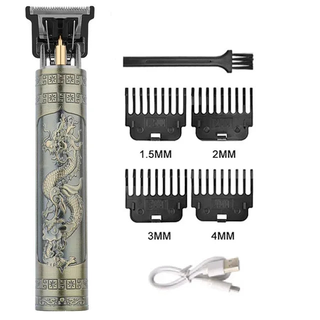 2025 New Vintage Electric Hair Trimmer for Men - Portable USB Fast Charging Precision Cutting Hairdressing Clipper Grooming Kit