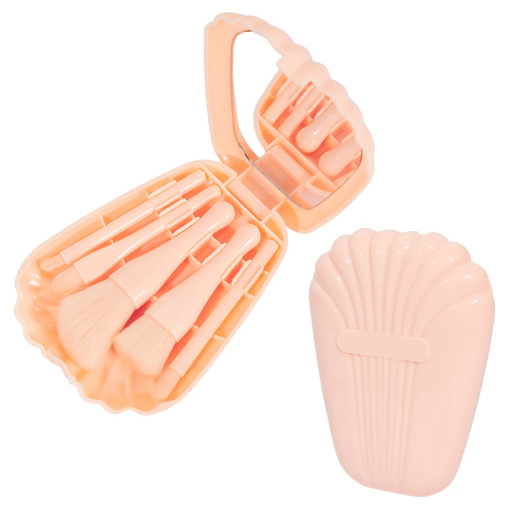 5PCS Makeup Brush Makeup Set Foundation Make-Up Brush Eye Shadow Brush Makeup Brush Set Travel Portable With Mirror Beauty Tool