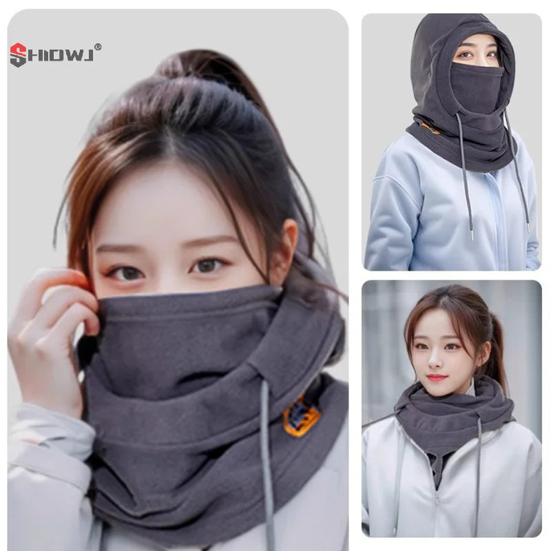 1Pcs Winter Warm Hat Beanies W/ Mask Neck Warmer 4-in-1 Windproof Balaclava For Men Women Cycling Cold Weather Protection Cap