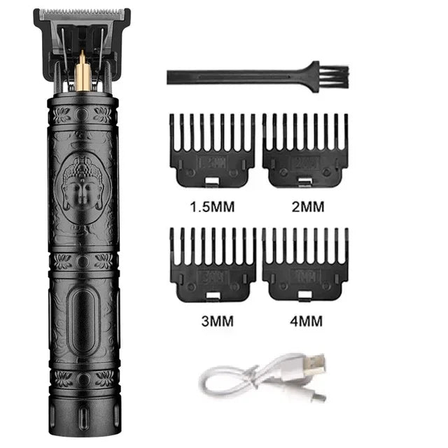 2025 New Vintage Electric Hair Trimmer for Men - Portable USB Fast Charging Precision Cutting Hairdressing Clipper Grooming Kit