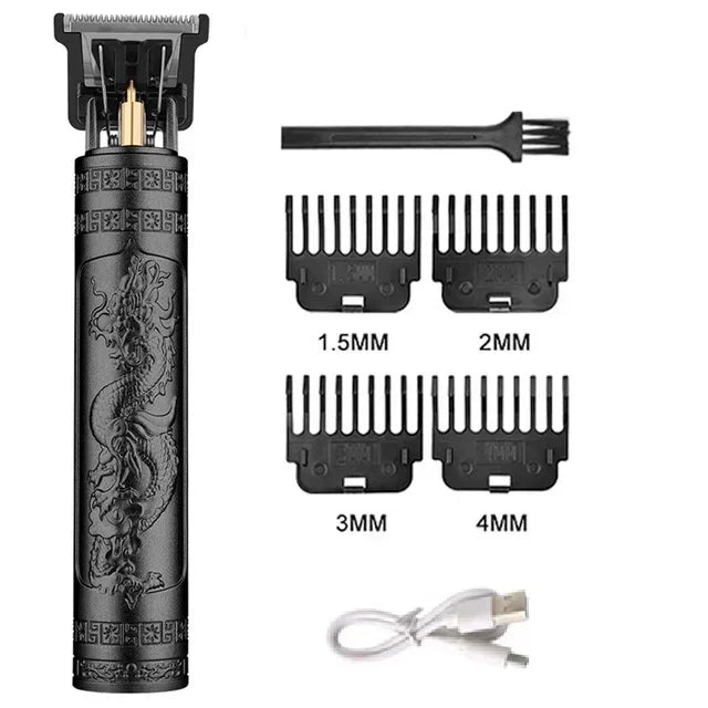 2025 New Vintage Electric Hair Trimmer for Men - Portable USB Fast Charging Precision Cutting Hairdressing Clipper Grooming Kit