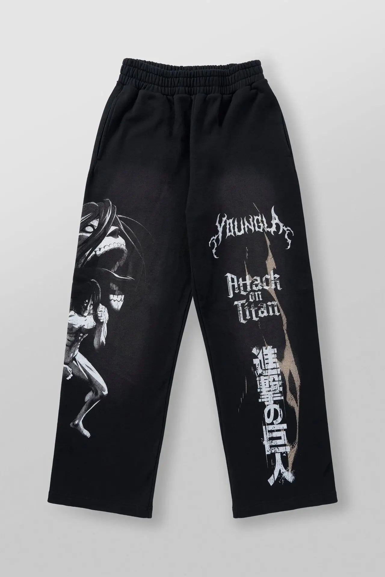 American YouNGLA joint anime Attack on Titan, slow runner cotton looped printed wide leg pants