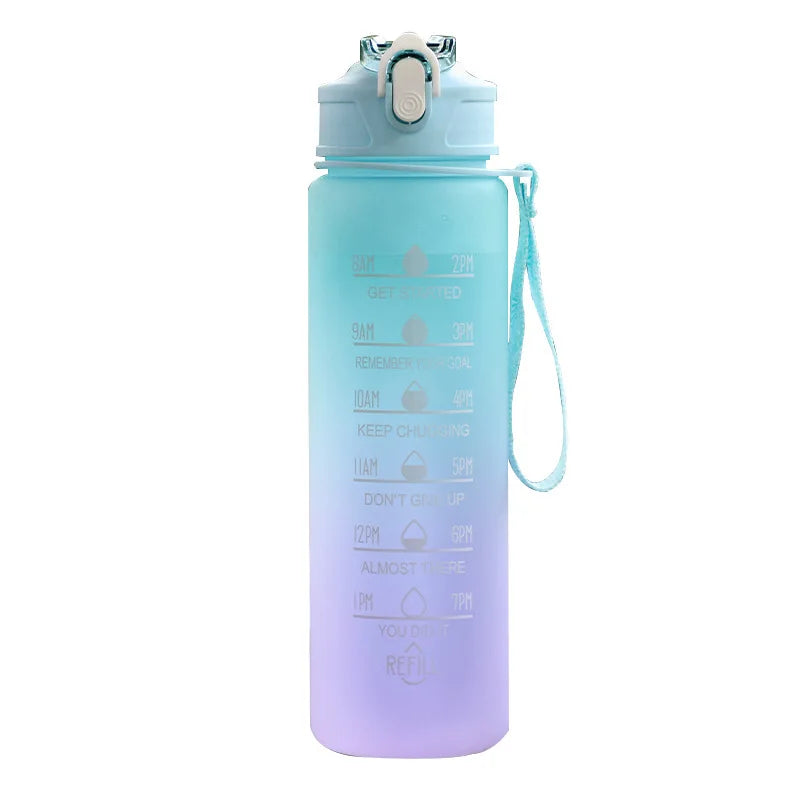 750ML Sports Water Bottle with Time Marker Leak-proof Cup Motivational Portable Water bottle for Outdoor Sport Fitness BPA Free