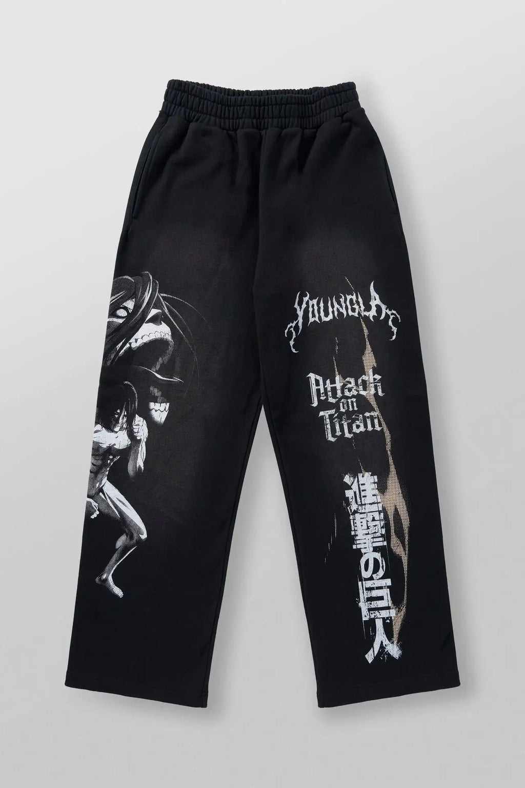American YouNGLA joint anime Attack on Titan, slow runner cotton looped printed wide leg pants