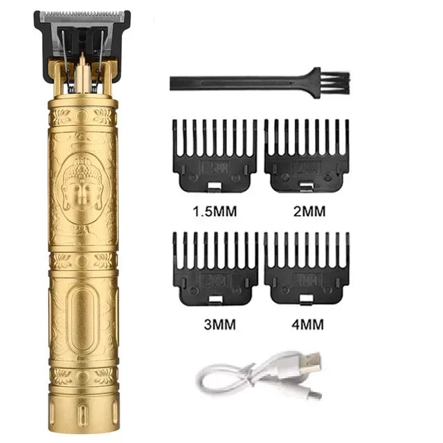 2025 New Vintage Electric Hair Trimmer for Men - Portable USB Fast Charging Precision Cutting Hairdressing Clipper Grooming Kit